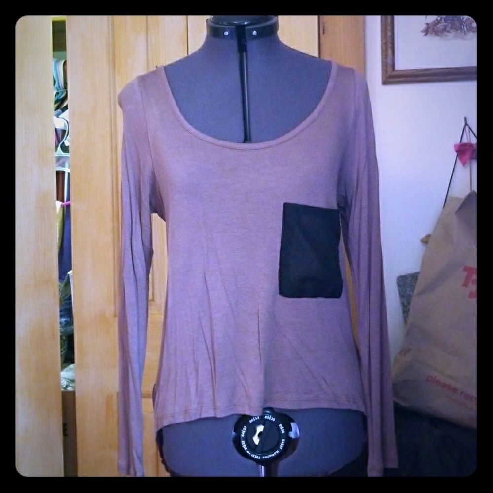 Pocket Tee with Sheer Back